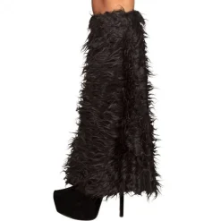 Zwarte Beenwarmers Pluche