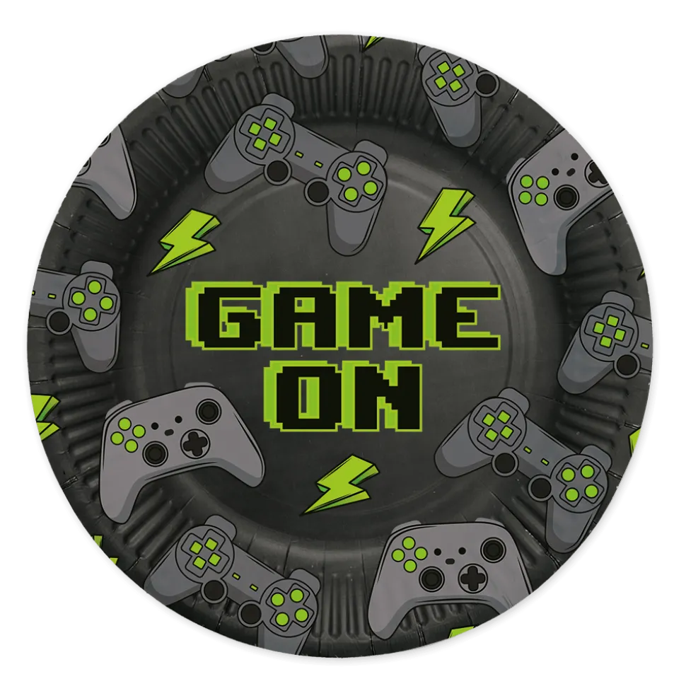 Zwarte Borden Game On 23cm 8st