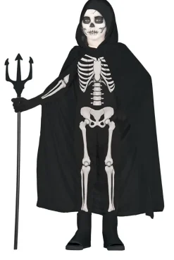 Zwarte Cape Kind Met Capuchon 1m