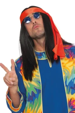 Zwarte Hippie Pruik