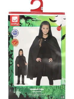 Zwarte Lange Cape met Capuchon