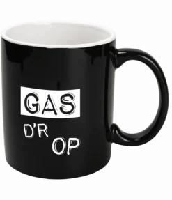 Zwarte Mok Gas D'R Op 12cm