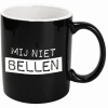 Zwarte Mok Mij Niet Bellen 12cm