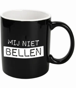 Zwarte Mok Mij Niet Bellen 12cm