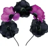 Zwarte Paarse Halloween Haarband Bloemen