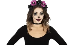 Zwarte Paarse Halloween Haarband Bloemen