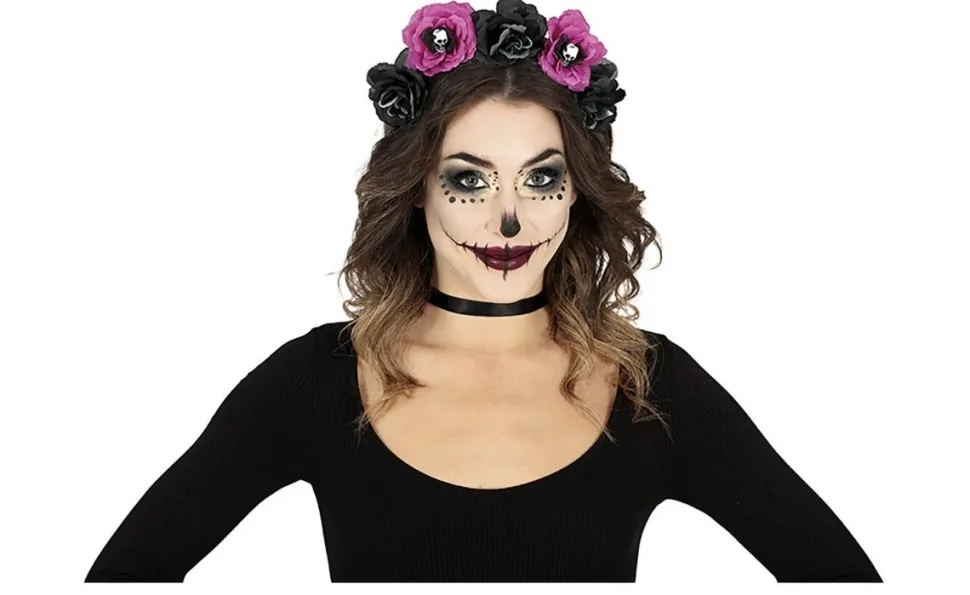 Zwarte Paarse Halloween Haarband Bloemen