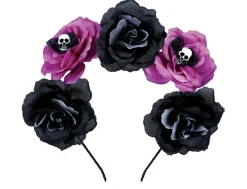 Zwarte Paarse Halloween Haarband Bloemen