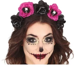 Zwarte Paarse Halloween Haarband Bloemen