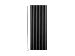 Zwarte Rietjes Zwart 23cm 12st