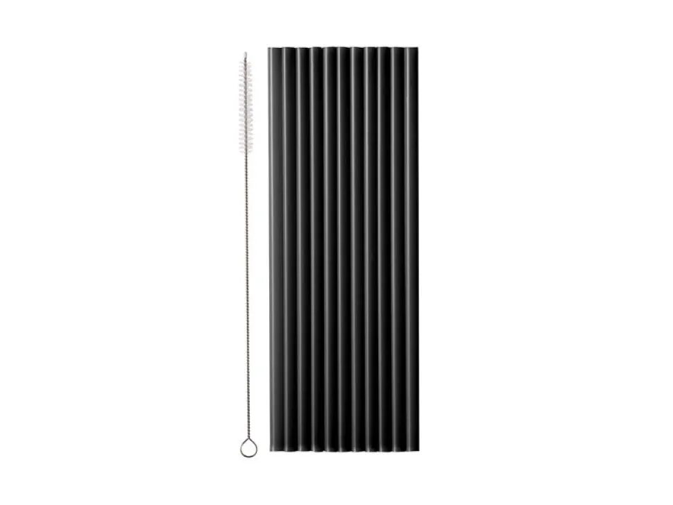 Zwarte Rietjes Zwart 23cm 12st