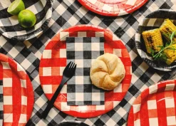 Zwarte Servetten Geruit 33cm 20st