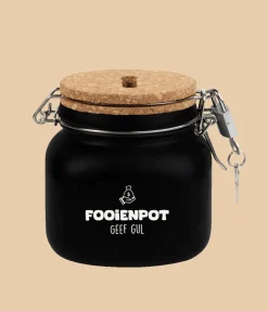 Zwarte Spaarpot Fooienpot 12,5cm