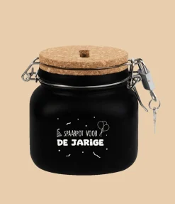 Zwarte Spaarpot Jarige 12,5cm