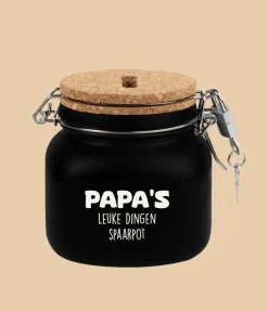 Zwarte Spaarpot Papa 12,5cm