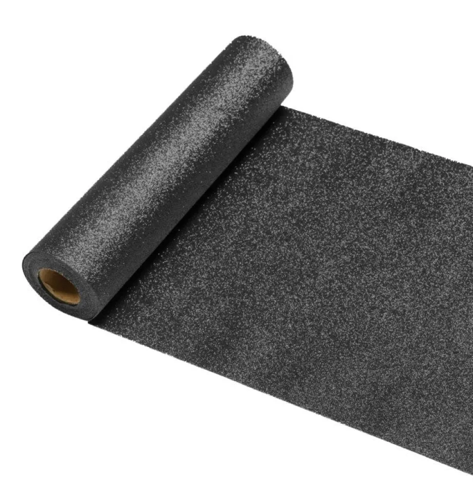 Zwarte Tafelloper Glitter 30Cm 5m