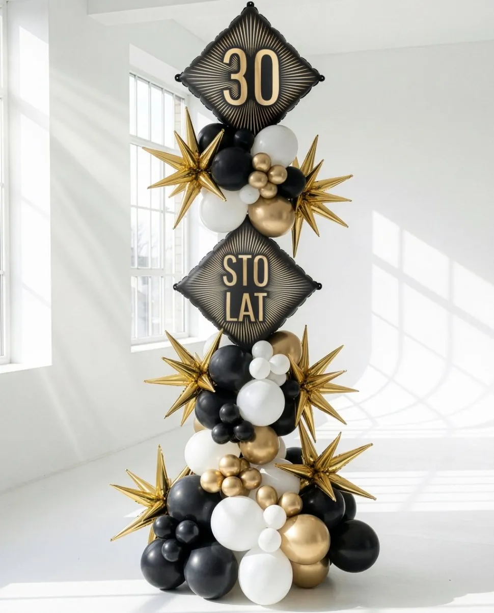 Zwart Gouden Folie Ballon Sto Lat Leeg 46cm