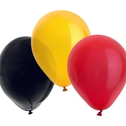 Zwart Rood Gele Ballonnen 23cm 50st