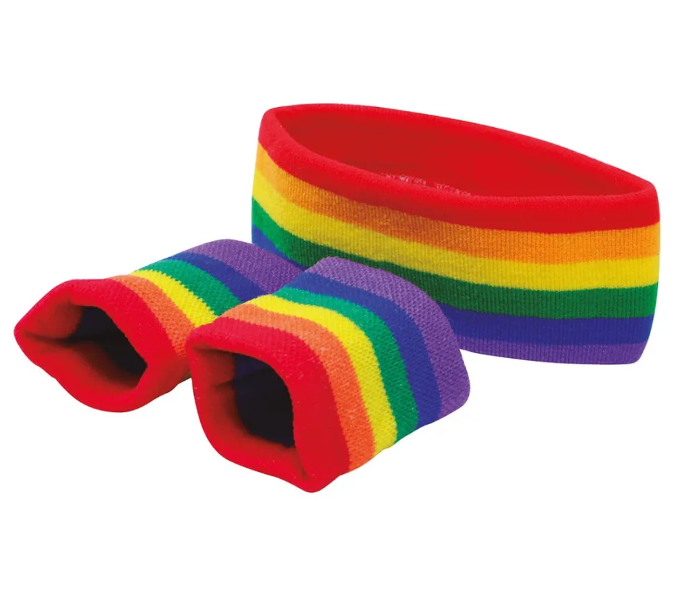 Zweetbandjes Meerkleurig Set 3 delig