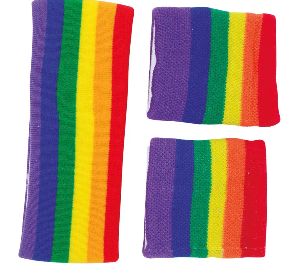 Zweetbandjes Meerkleurig Set 3 delig