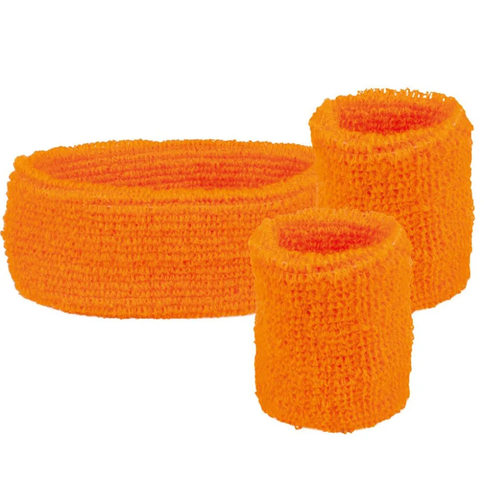 Zweetbandjes Neonoranje 3st