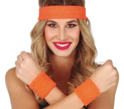 Zweetbandjes Oranje Set 3 delig